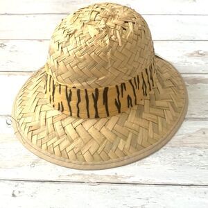 Kids Safari Straw Hat Dress Up Halloween Costume Play Wide Brimmed Hat OS